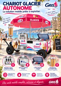 chariot a glace à l'italienne autonome