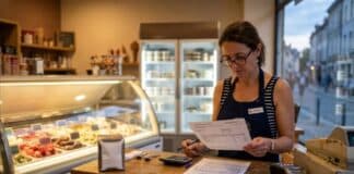 Électricité : le tarif Bleu des professionnels a augmenté de 2,35 % au 1er août 2026 Compteur et tableau électrique dans l'arrière-boutique d'un glacier