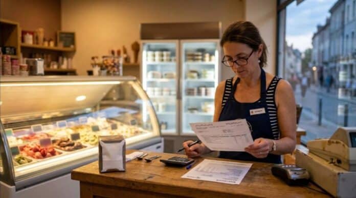 Compteur et tableau électrique dans l'arrière-boutique d'un glacier