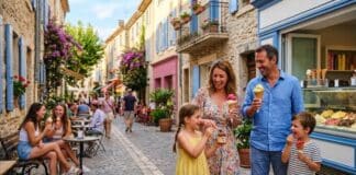 Ventes de glaces : un record en 2025, un printemps 2026 en forte hausse Clients achetant des glaces en terrasse un jour d'été